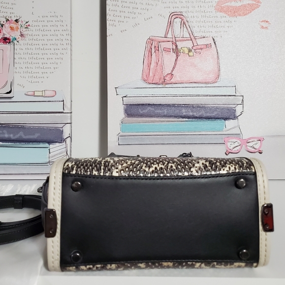 Coach Mini Swagger Snakeskin Leather Satchel with Crossbody Strap and Charms - Picture 7 of 10